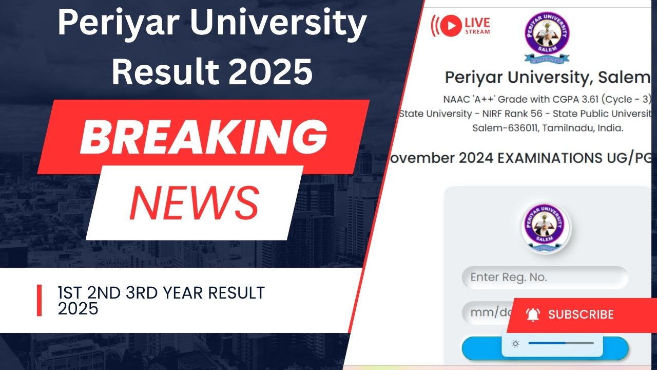 Periyar University Result 2025