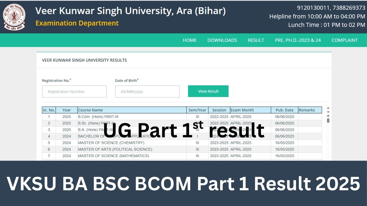 VKSU UG Part 1 result 2025